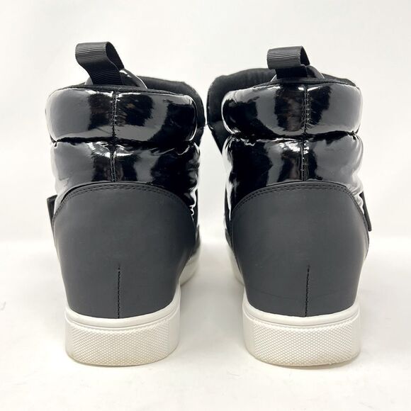 JF Sinead Patent Nylon Black Arctic Lite Strap Puffy Boot High Top Sneaker 10 - Picture 10 of 11